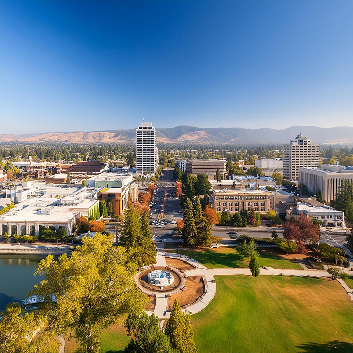 University Retirement Community Davis aerial view